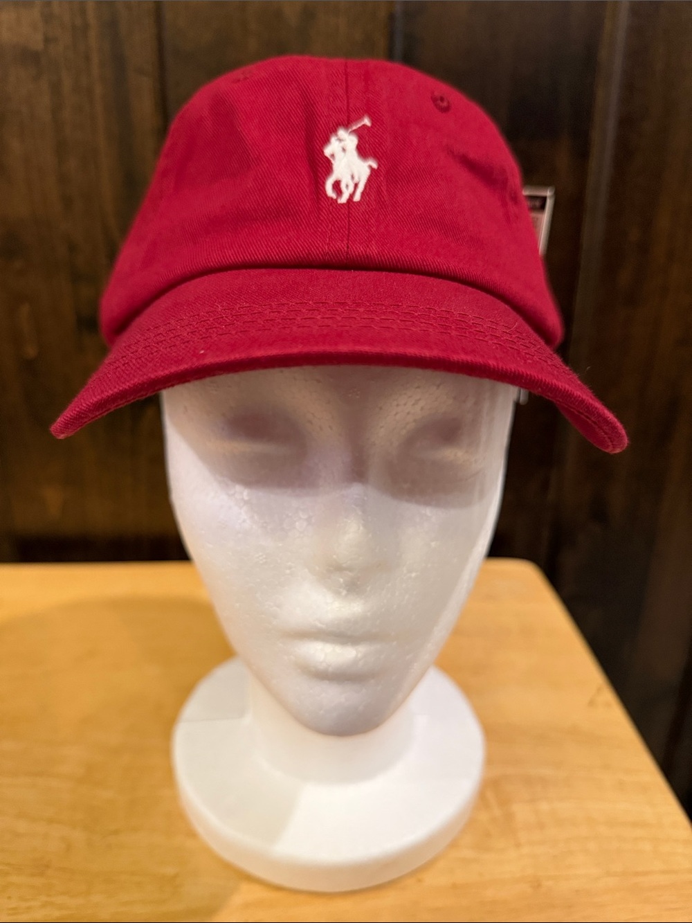 Ralph Lauren Red Baseball Cap with White Polo Pony